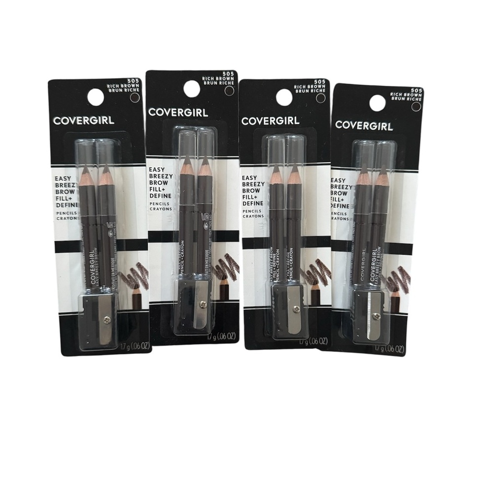 NWT Covergirl Easy Brow Fill & Define Pencils - Rich Brown LOT OF 4